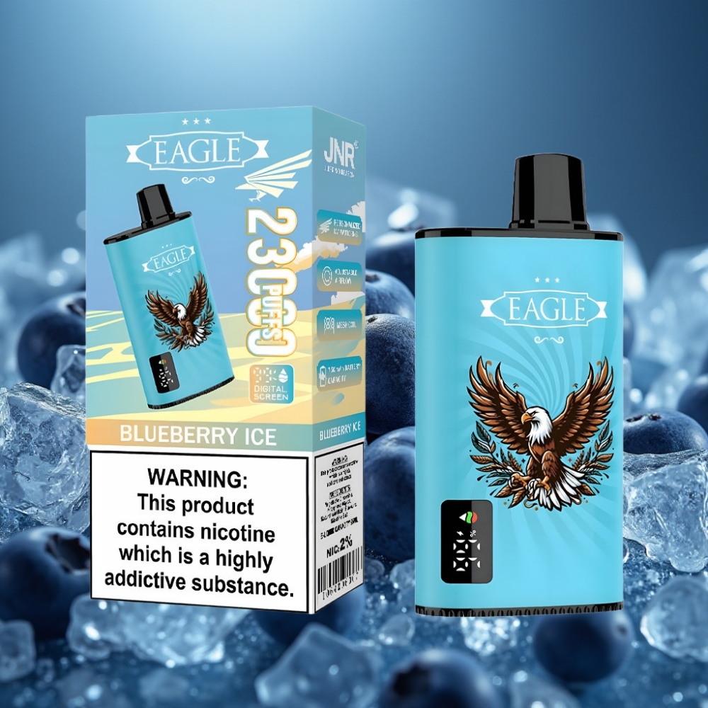 JNR EAGLE Smart 23000 Puffs Disposable Vape شاشة رقمية - توت أزرق مثلج