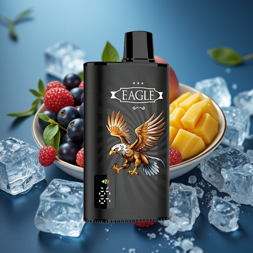 JNR EAGLE Smart 23000 Puffs بشريحة رقمية وتنظيم هواء - مانجو وعنب أسود مثلج