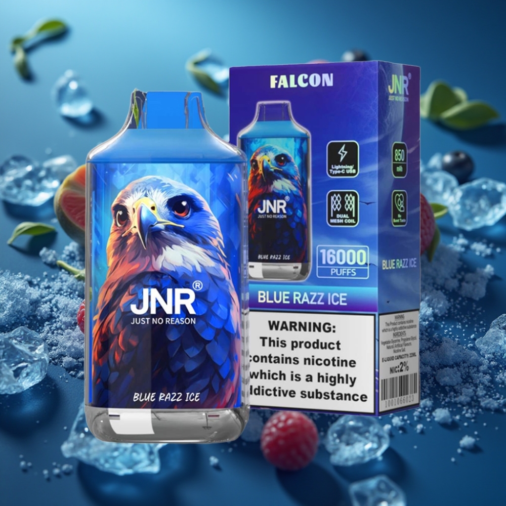 JNR Falcon 16000 Puffs Dual Mesh Disposable Vape توت أزرق مثلج