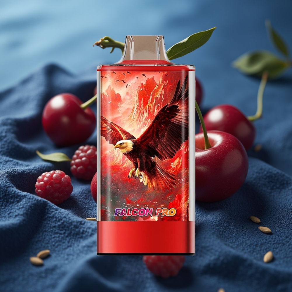 JNR Falcon Pro 28000 جهاز تبخير جريري بطعم الكرز والتوت - 30مل، 950مللي أمبير، شاشة ذكية، شحن نوع سي