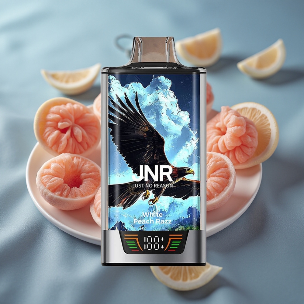 JNR Falcon Pro 28000 Disposable Vape - خوخ أبيض وتوت - 30مل، 950مللي أمبير، شاشة ذكية
