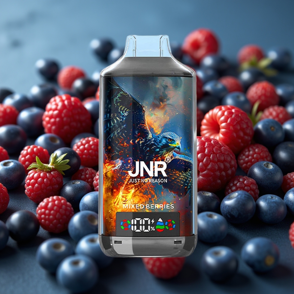 JNR Falcon X 18000 Puffs - توت مشكل - شاشة رقمية - شحن سريع Type-C