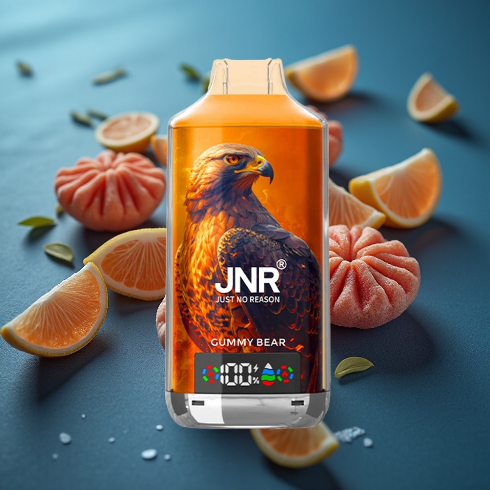 JNR Falcon X 18000 Puffs دب غومي بشاشة رقمية وشحن سريع Type-C
