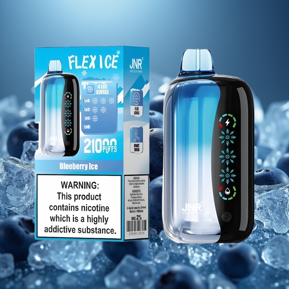 JNR Flex Ice 21000 Puffs Blueberry Ice Vape مع شاشة لمس وضبط هواء