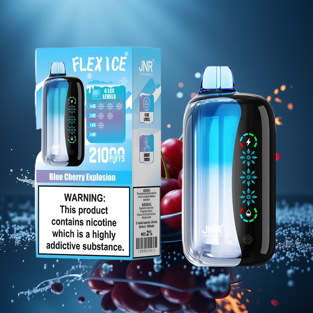 JNR Flex Ice 21000 Puffs جهاز تبخير قابل للتعديل بنكهة الكرز الأزرق المثلج