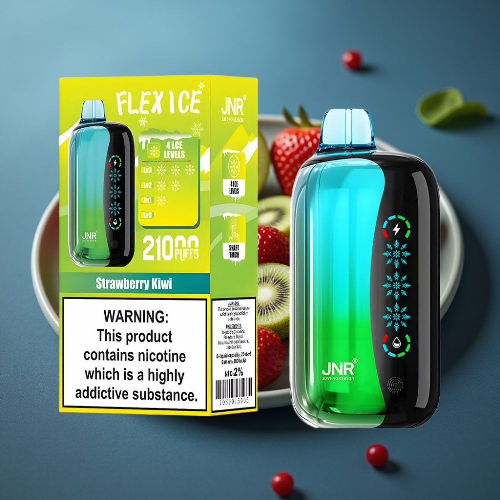 JNR Flex Ice 21000 Puffs شريحة مزدوجة فراولة كيوي vape supplier Kuwait