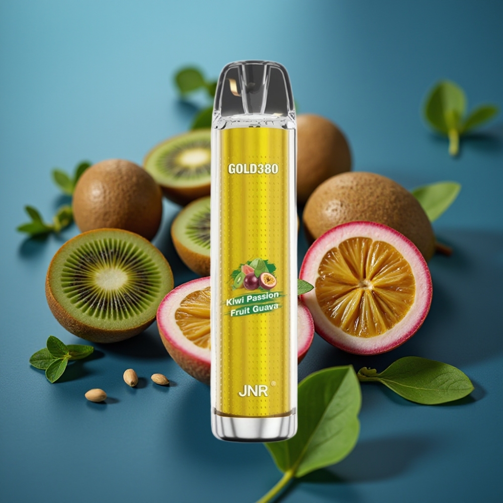 JNR Gold380 6000 نفخة فيب قابل للتخلص بنكهة الكيوي والجوافة والفاكهة العاطفة