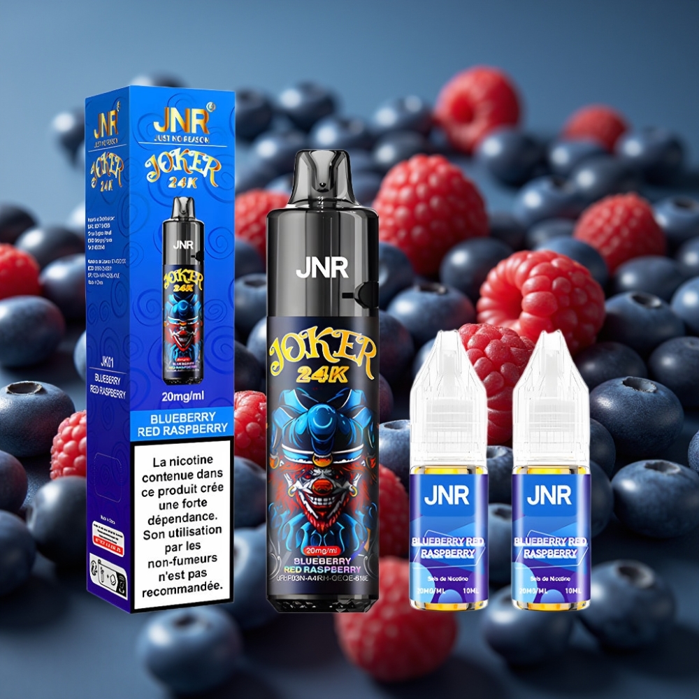 JNR Joker 24K Puffs Refillable Pod Vape - توت أزرق وتوت أحمر (Blueberry Red Raspberry)