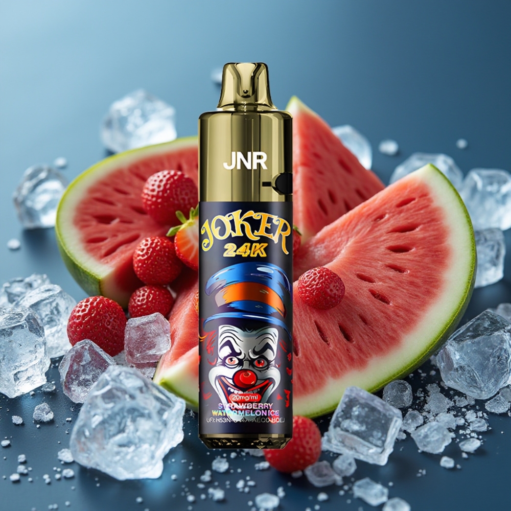 JNR Joker 24K Puffs Refillable Pod Vape - فراولة بطيخ مثلج (Strawberry Watermelon Ice)