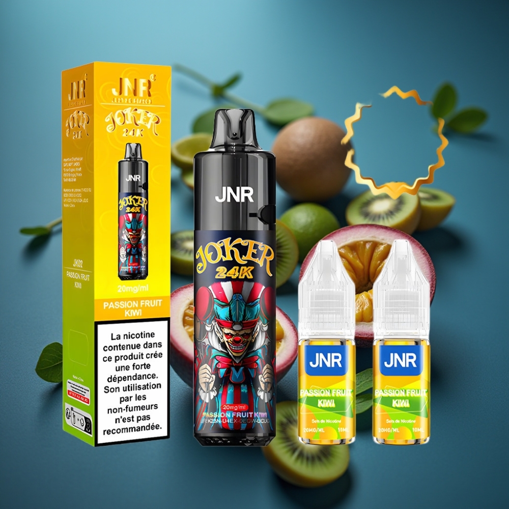 JNR Joker 24K Puffs Refillable Vape with 800mAh Battery - فاكهة العاطفة والكيوي