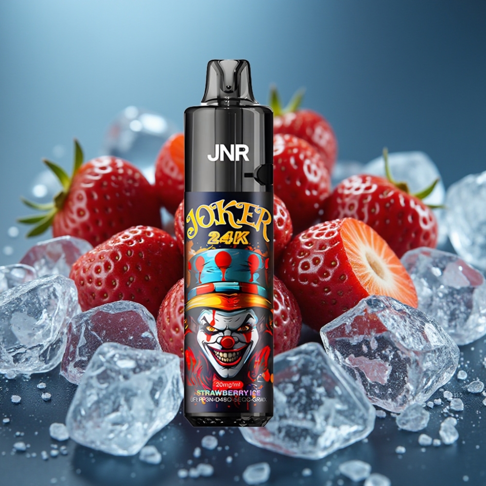 JNR Joker 24K Puffs Strawberry Ice Refillable Pod Disposable Vape - 800mAh, Type-C