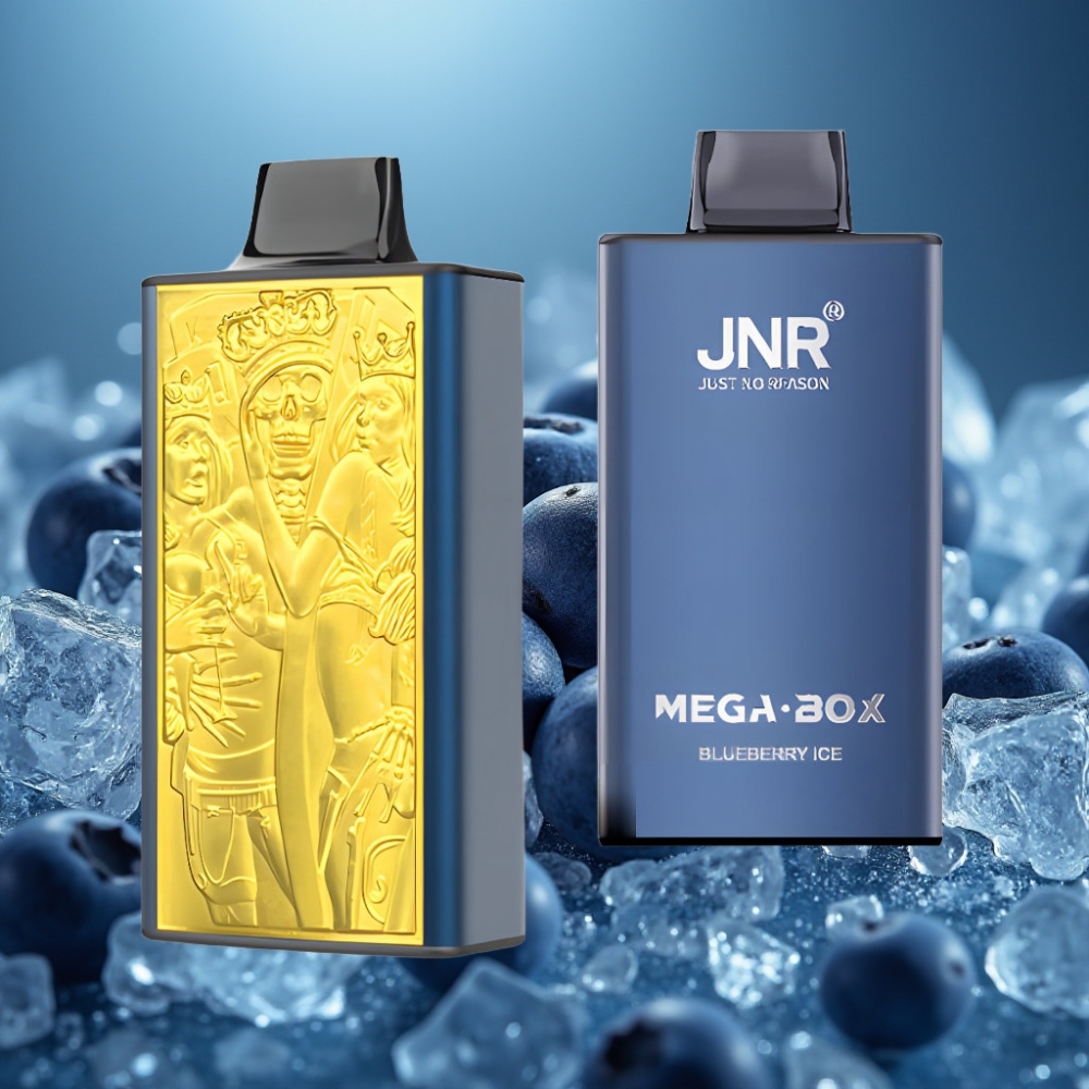 JNR Mega Box 25000 Puffs بخاخة تبخير بتوت أزرق جليدي - 30مل، شحن سريع، بطارية 850mAh