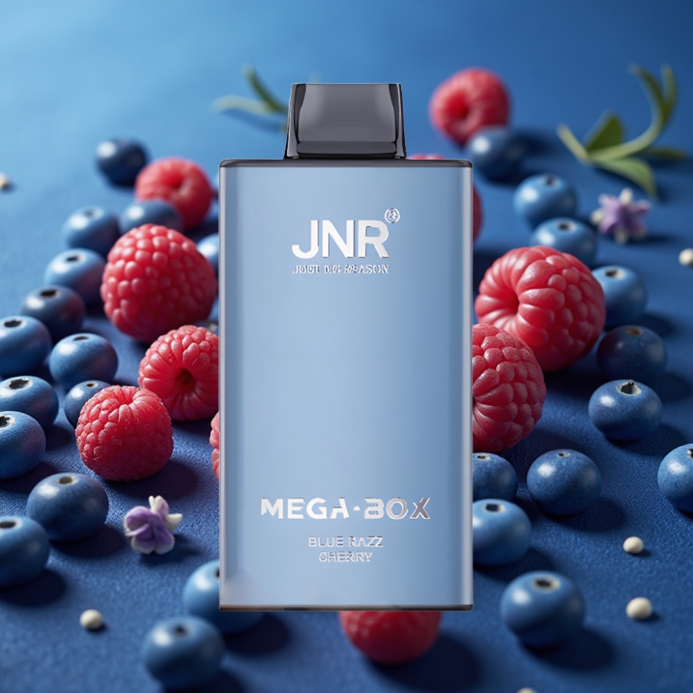 JNR Mega Box 25000 نَفخة تبخير قابل للتخلص بنكهة التوت الأزرق والكرز