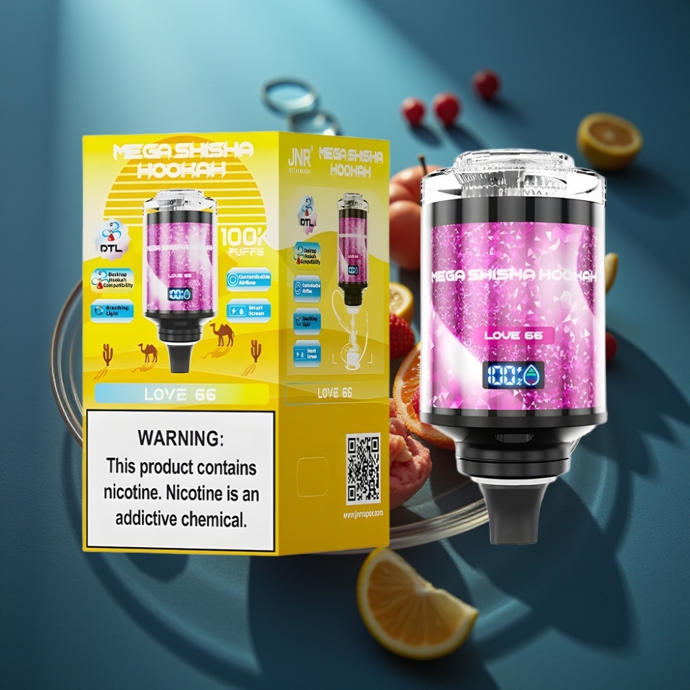 JNR Mega Shisha Hookah 100K Desktop Compatibility - حب 66 (70.2mm × 270mm × 143.2mm, 2200mAh)