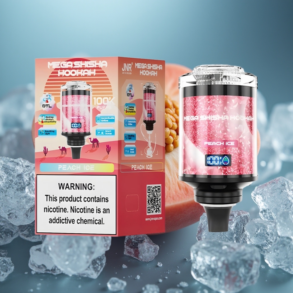 JNR Mega Shisha Hookah 100K شاشة ذكية خوخ مثلج توافق سطح المكتب