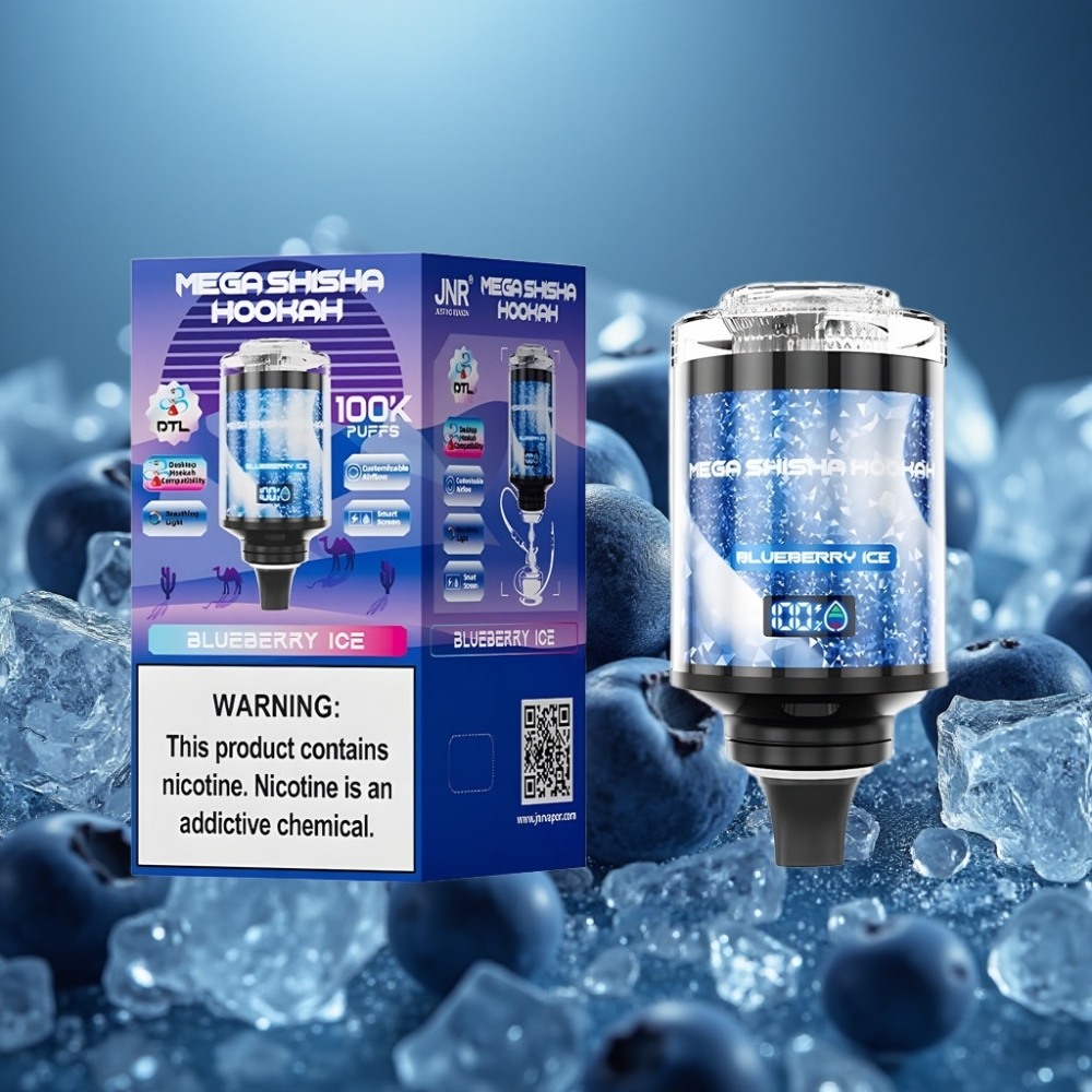 JNR Mega Shisha Hookah 100K توافق سطح المكتب توت أزرق مثلج شاشة ذكية