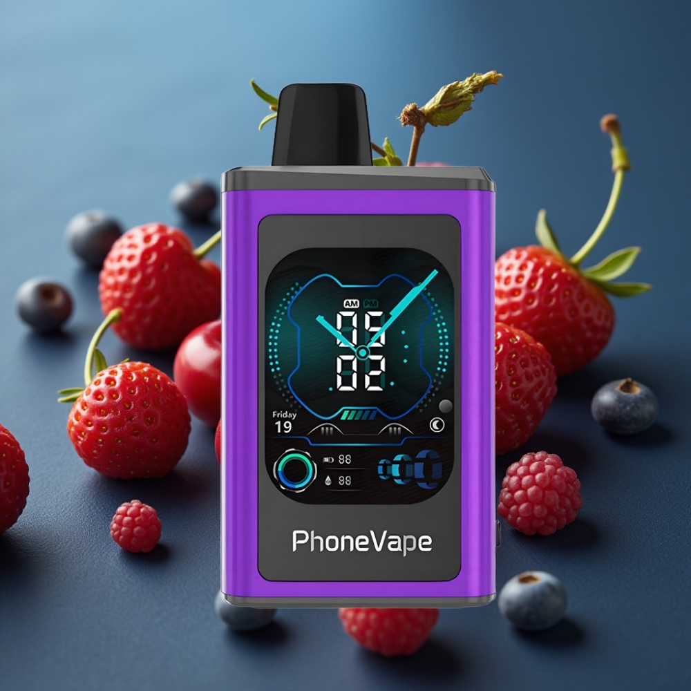 JNR PhoneVape 30000 نَفخة بطارية 850mAh شاحن Type-C كرز فراولة توت