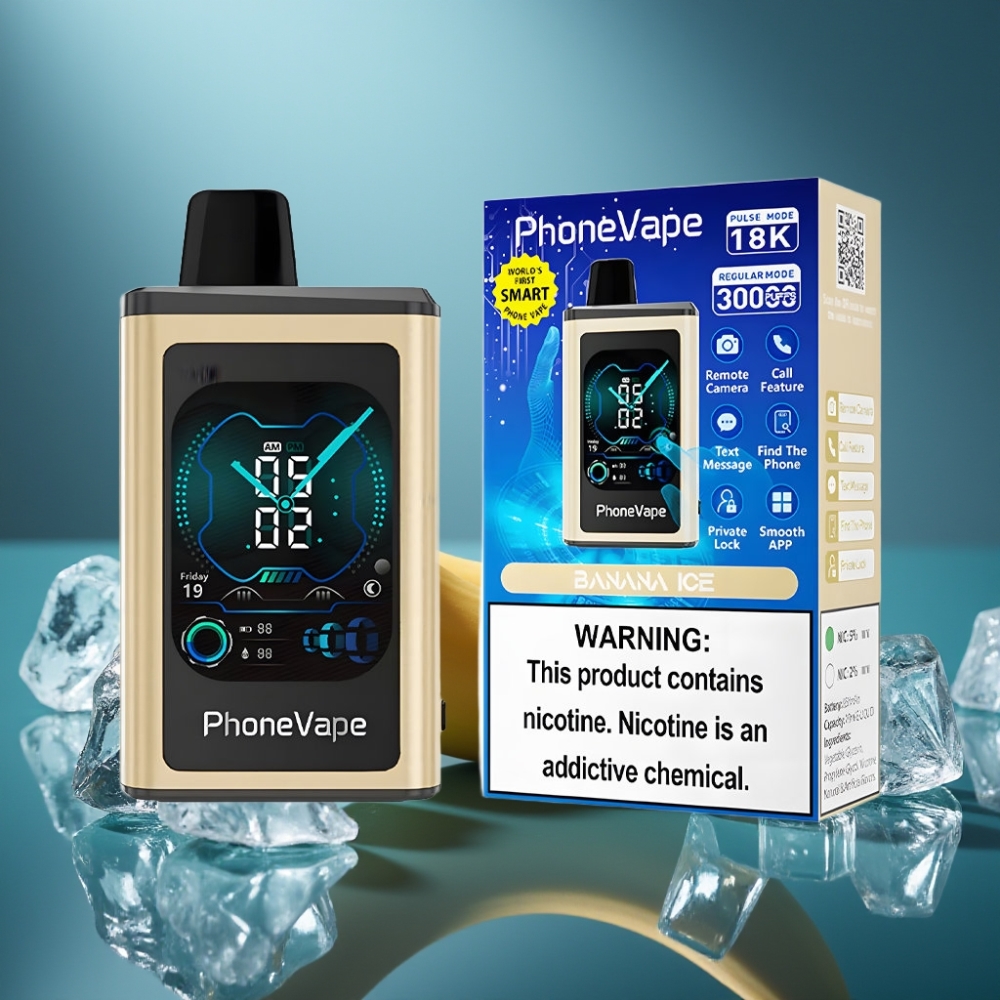 JNR PhoneVape 30000 نَفخة - موز مثلج - شاشة كاملة - بطارية 850mAh - Type-C