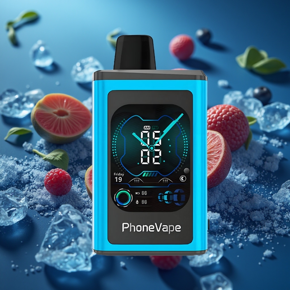 JNR PhoneVape 30000 نَفَث بطارية 850mAh شاحن Type-C تحكم بالتطبيق نكهة توت أزرق مثلج