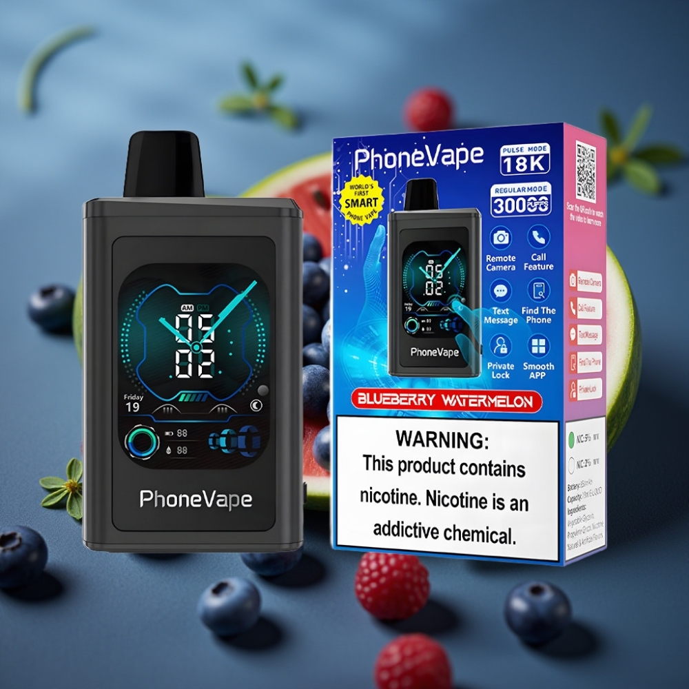JNR PhoneVape 30000 بخار قابل لإعادة الشحن بنكهة البطيخ الأزرق