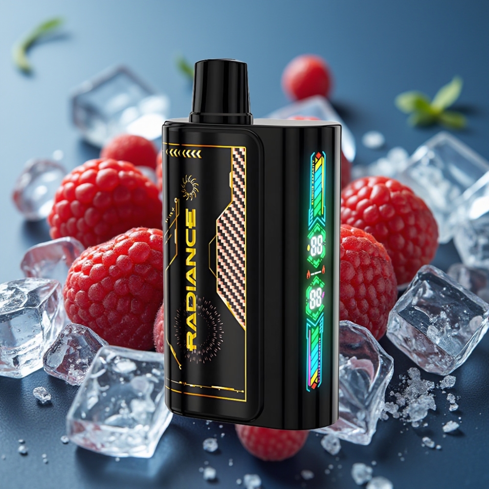 JNR Radiance 31000 Puffs Strawberry Raspberry Cherry Ice Disposable Vape - شاشة ذكية، بطارية قابلة لإعادة الشحن
