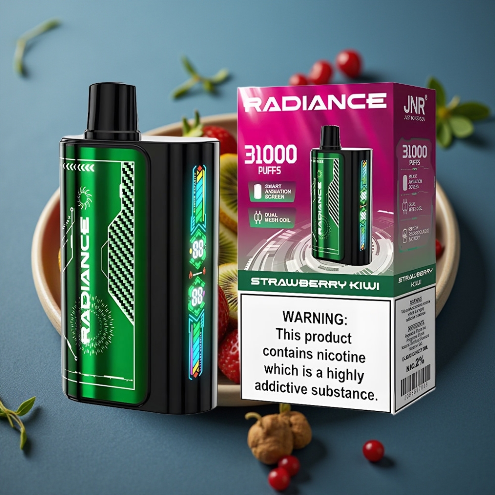 JNR Radiance 31000 Puffs فراولة كيوي شاشة ذكية بطارية قابلة للشحن