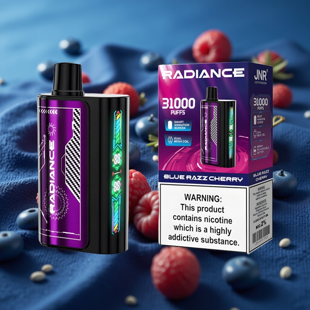 JNR Radiance 31000 Puffs شاشة ذكية بنكهة الكرز الأزرق