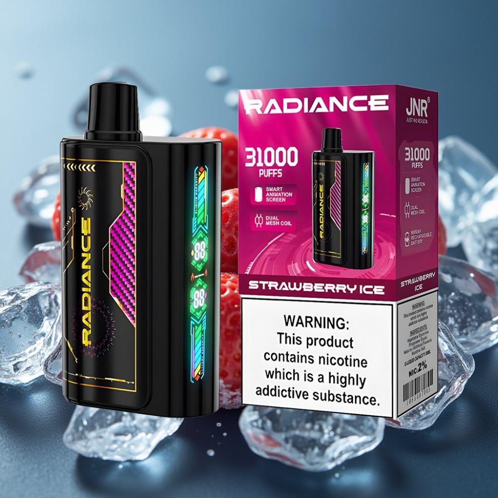 JNR Radiance 31000 Puffs شاشة ذكية فراولة مثلجة vape supplier Kuwait