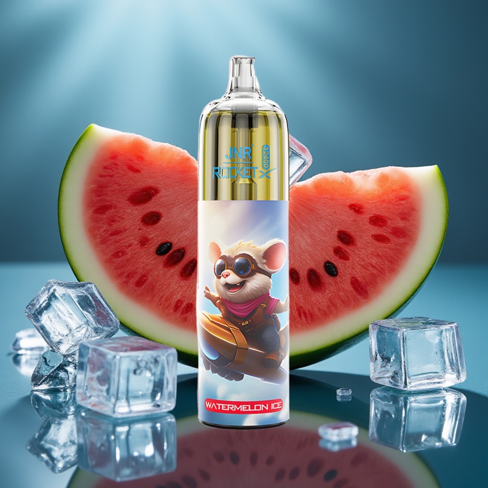 JNR Rocket-X 12400 Puffs Disposable Vape بطيخ مثلج - شريحة شبكية 1.2 أوم، شحن سريع Type-C