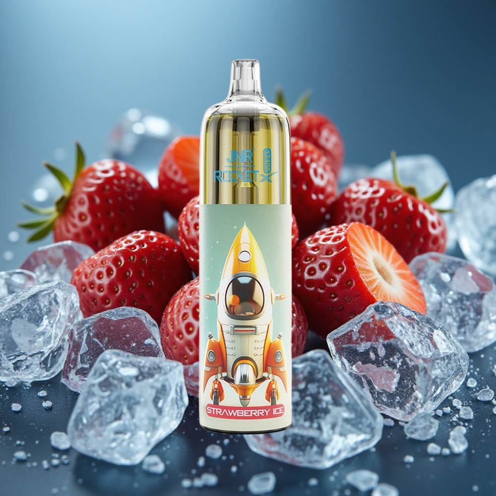 JNR Rocket-X 12400 Puffs Strawberry Ice جهاز تبخير قابل للتخلص متغير تدفق الهواء RGB