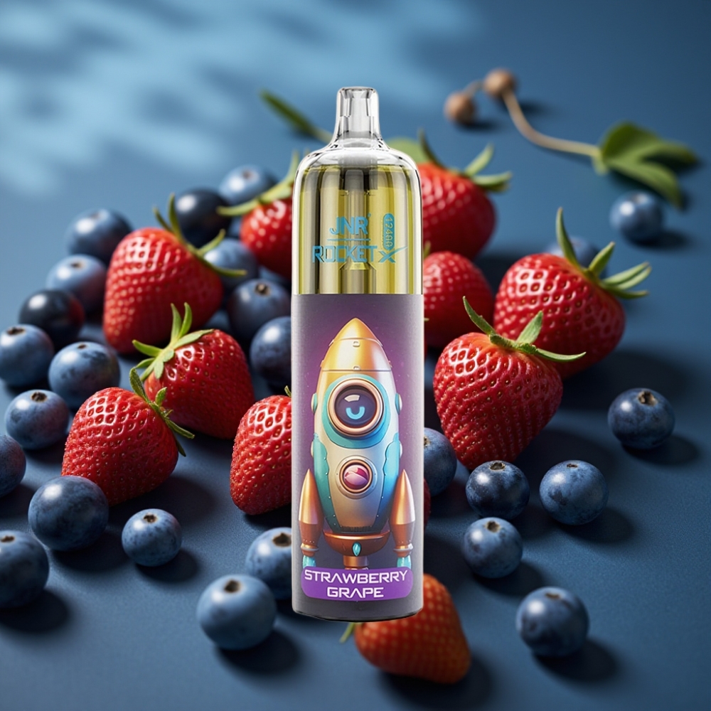 JNR Rocket-X 12400 نَفَثات تبخير قابل للتخلص مع فراولة عنب وتدفق هواء قابل للتعديل