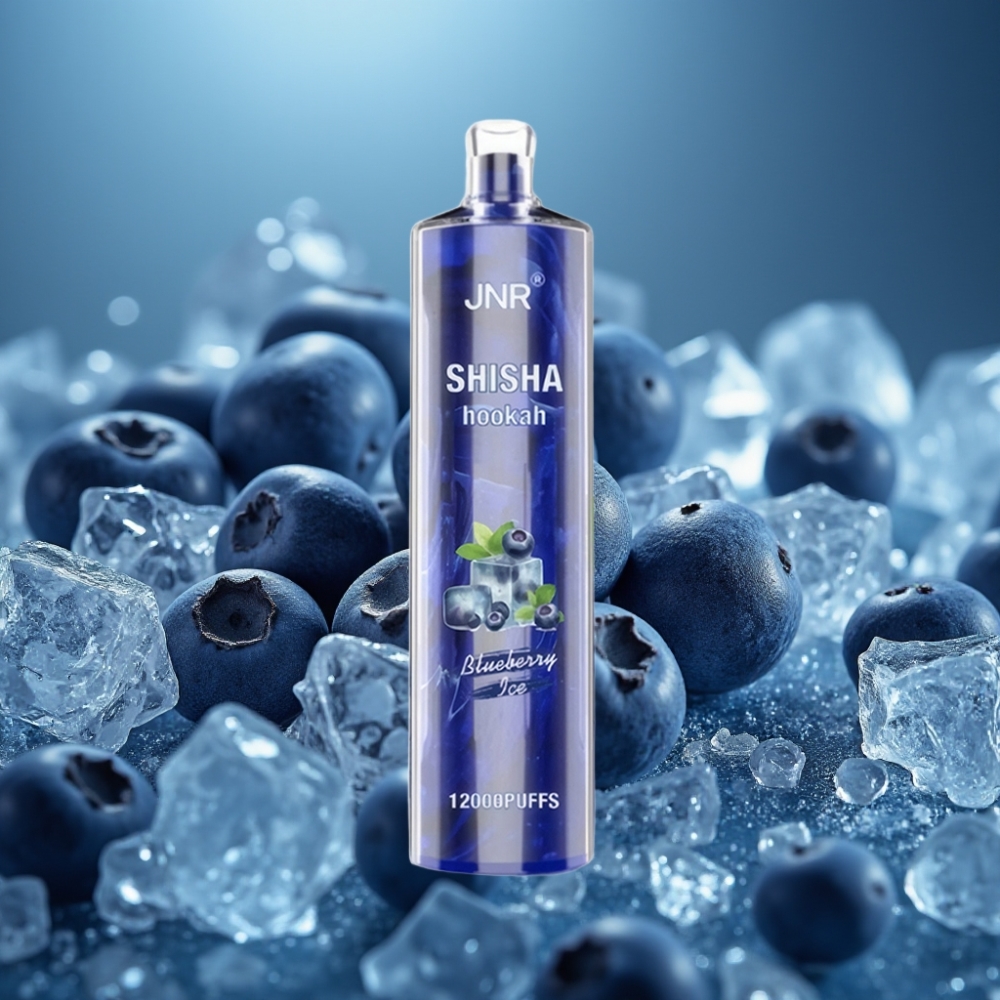 JNR Shisha Hookah 12000 Puffs - توت أزرق مثلج (750mAh، 24ml، 0.6Ω)