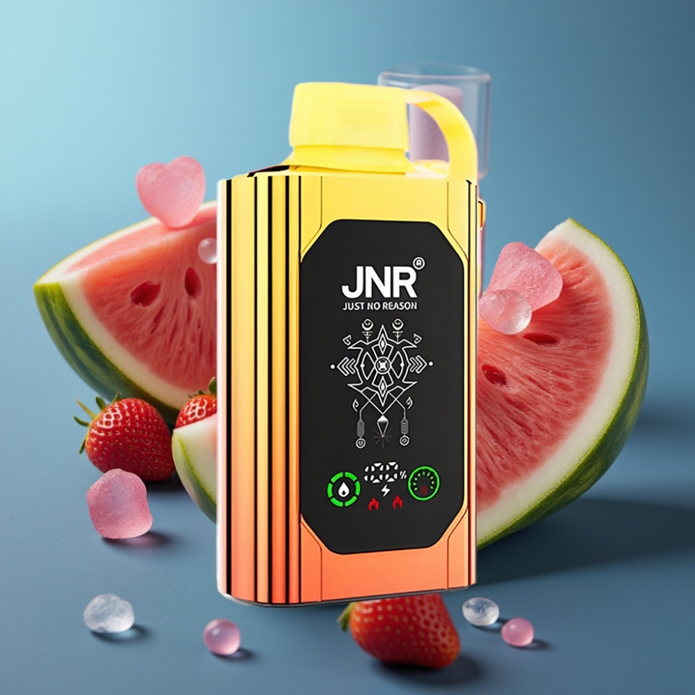 JNR Shisha Hookah Box 20500 نَفخة - بطيخ فراولة علكة - شاشة HD، شحن سريع Type-C