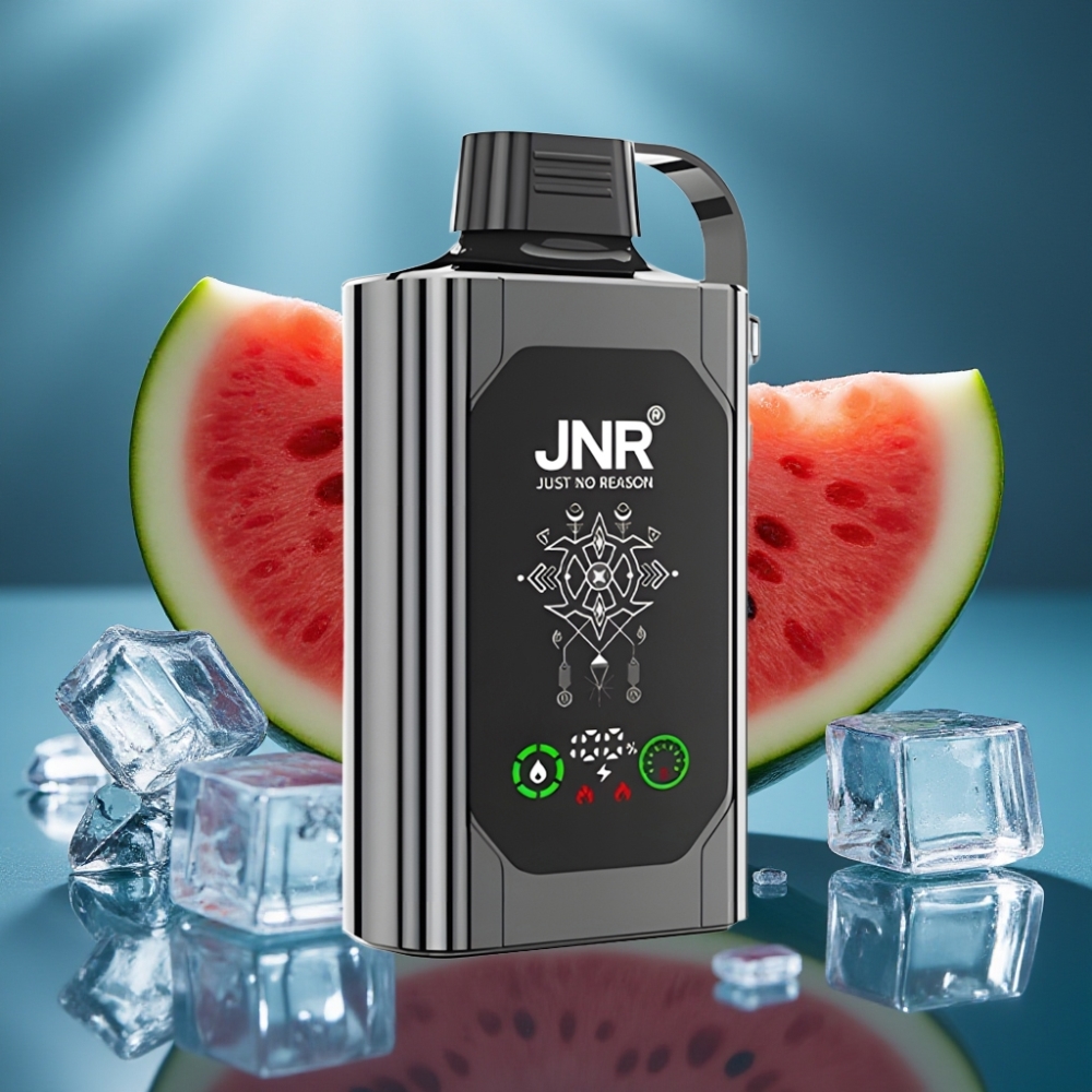 JNR Shisha Hookah Box 20500 Puff Disposable Vape بطيخ مثلج - شاشة عالية الدقة، شحن سريع Type-C