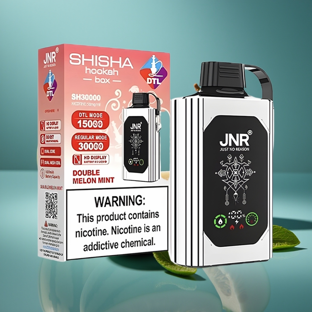 JNR Shisha Hookah Box 20500 Puffs - شمام مزدوج بالنعناع - شاشة HD - بطارية 1000mAh