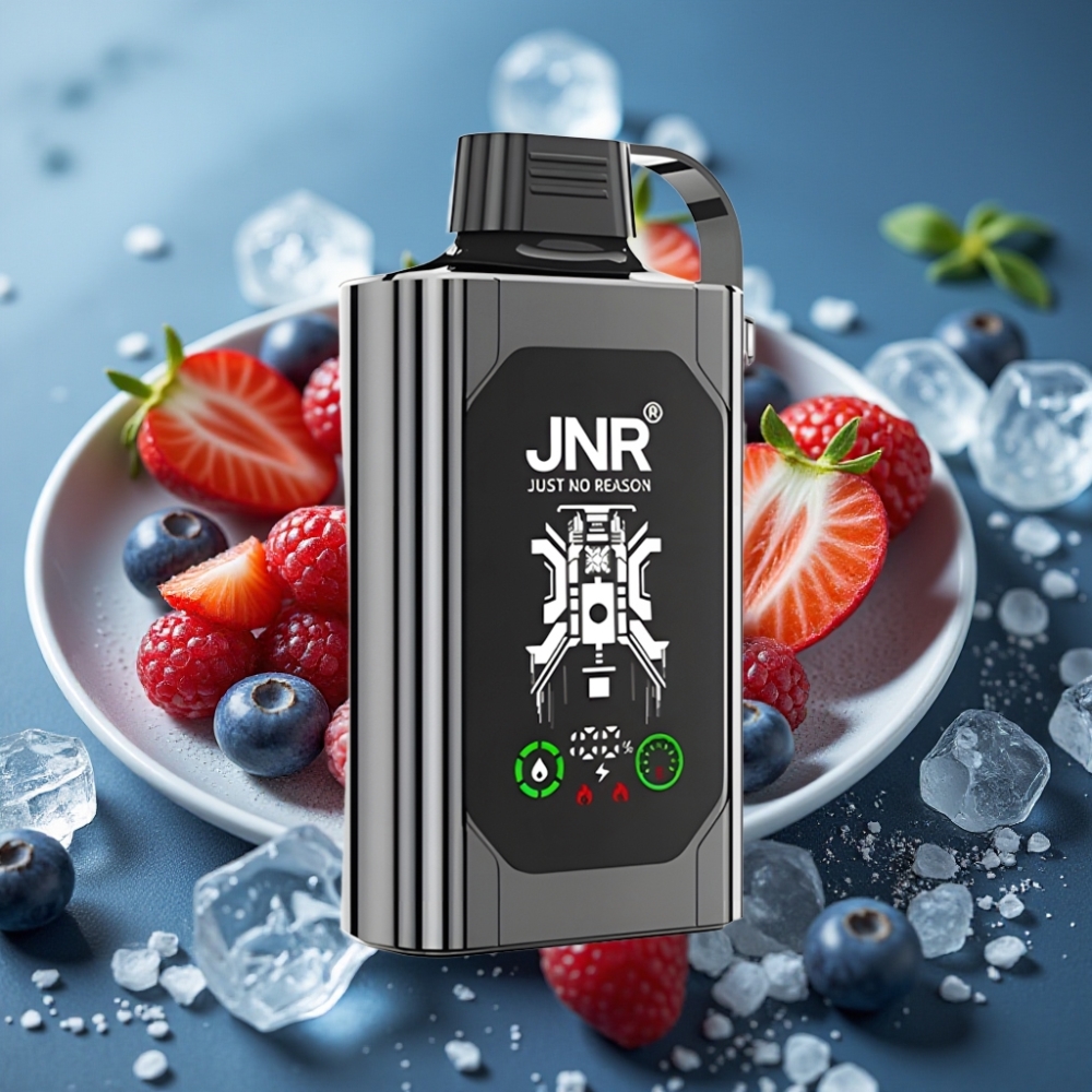 JNR Shisha Hookah Box 20500 Puffs شيشة مزاج التوت المثلج بشاشة HD وملف مزدوج
