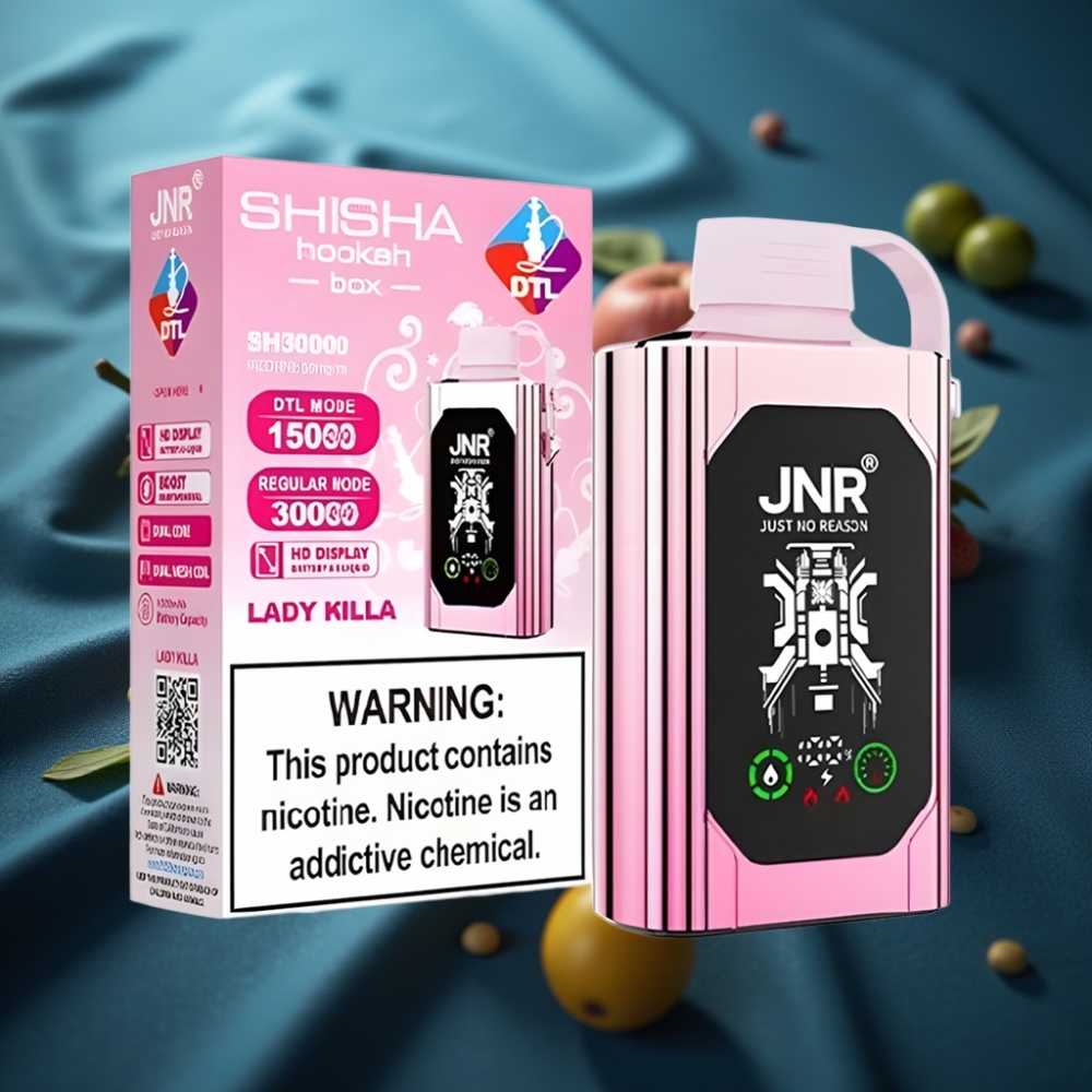 JNR Shisha Hookah Box 20500 Puffs - Lady Killa (سيدة القتلة) - Dual Mesh Coil - Type-C