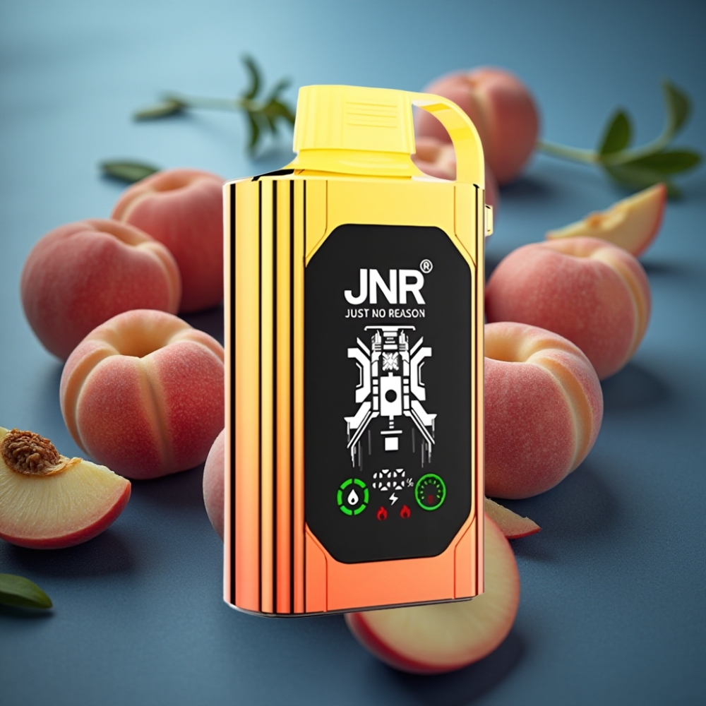 JNR Shisha Hookah Box 20500 نَفخة - خوخ عصيري - شاشة عالية الدقة - شحن سريع Type-C