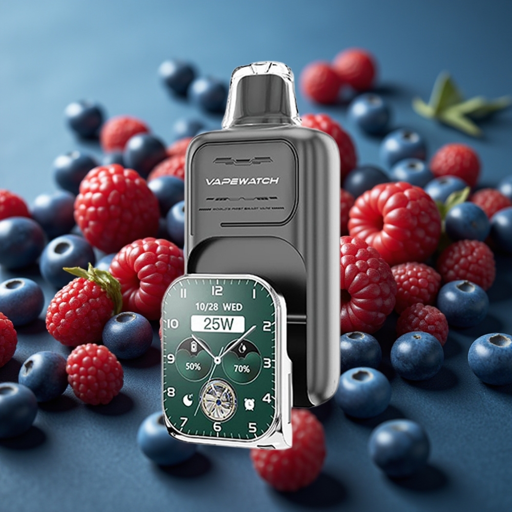 JNR VapeWatch 30000 نفخة بطارية 1000mAh نكهة التوت الثلاثي