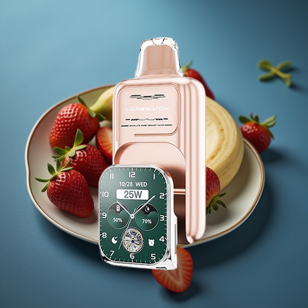 JNR VapeWatch 30000 دفعة - فراولة موز - سعة 19مل / شحن سريع Type-C