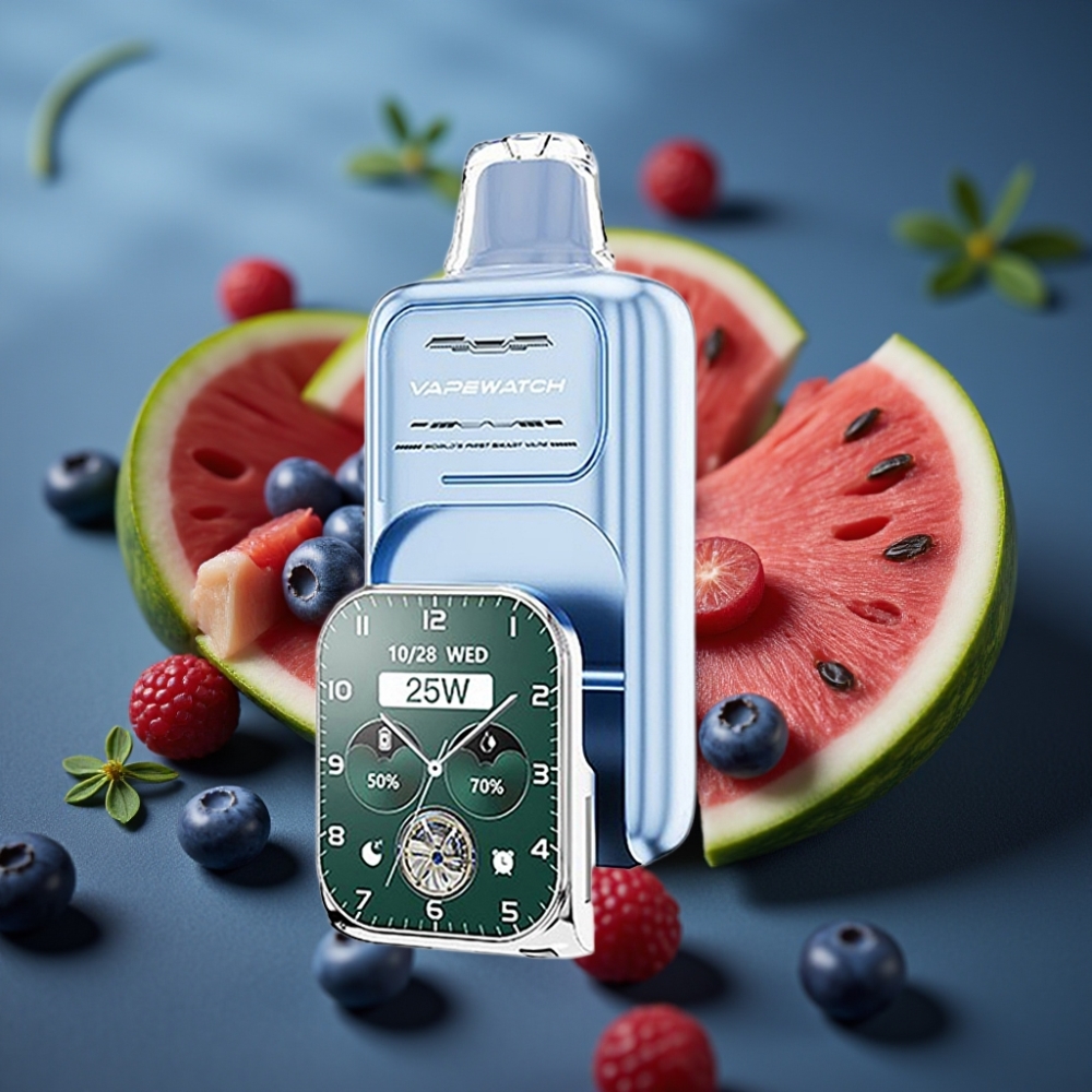 JNR VapeWatch 30000 Puffs بطاقة مزدوجة - بطيخ وعنب أزرق