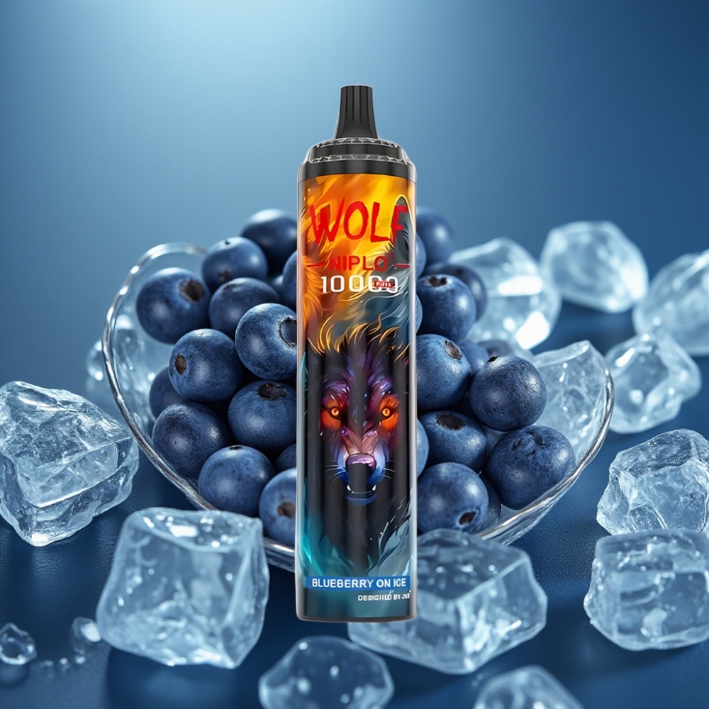 JNR Wolf Niplo 10000 نفخة بنكهة بلوبيري أون آيس - شبكة 1.0 أوم، شحن Type-C
