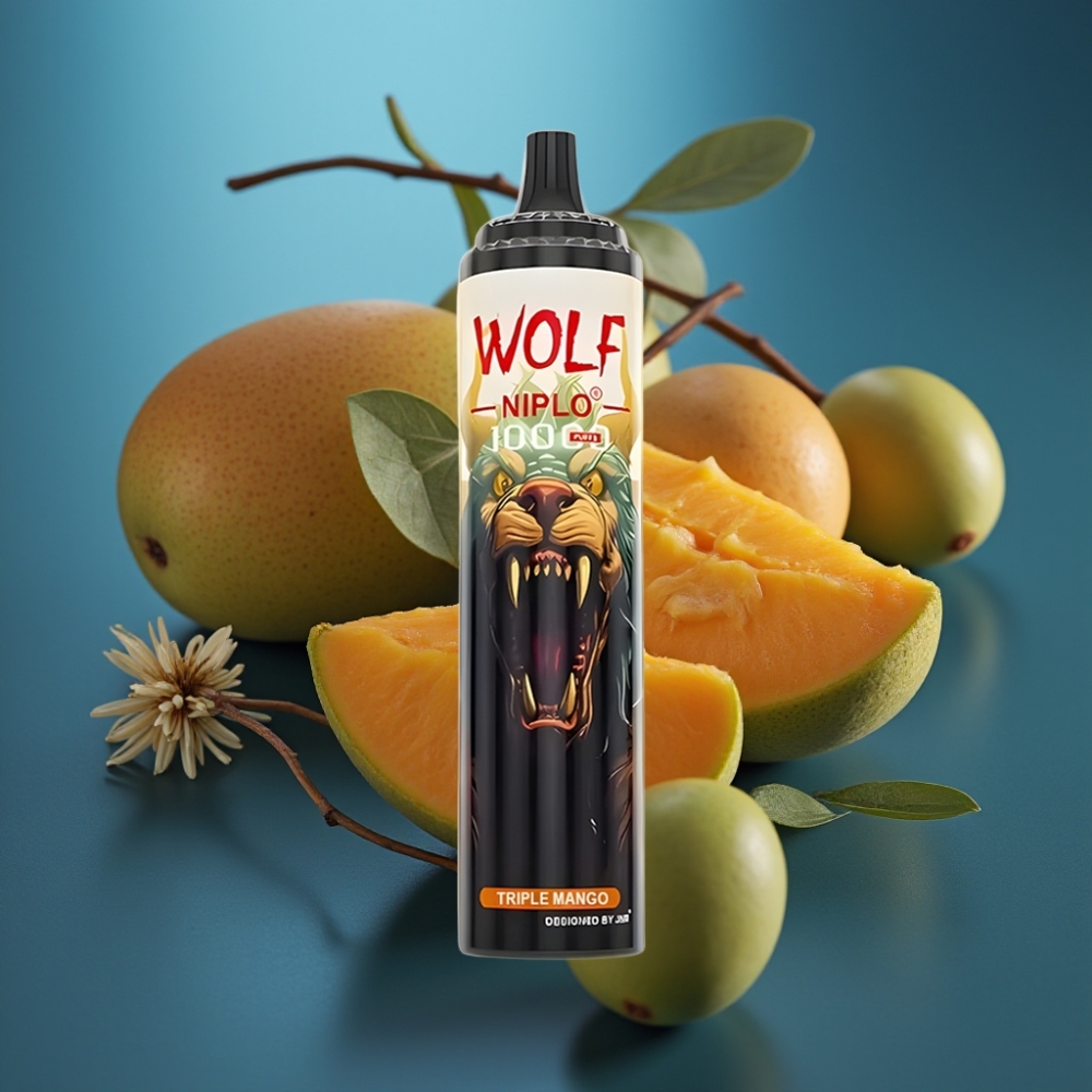 JNR Wolf Niplo 10000 Puffs مانجو ثلاثي - شبكة 1.0 أوم، شحن Type-C
