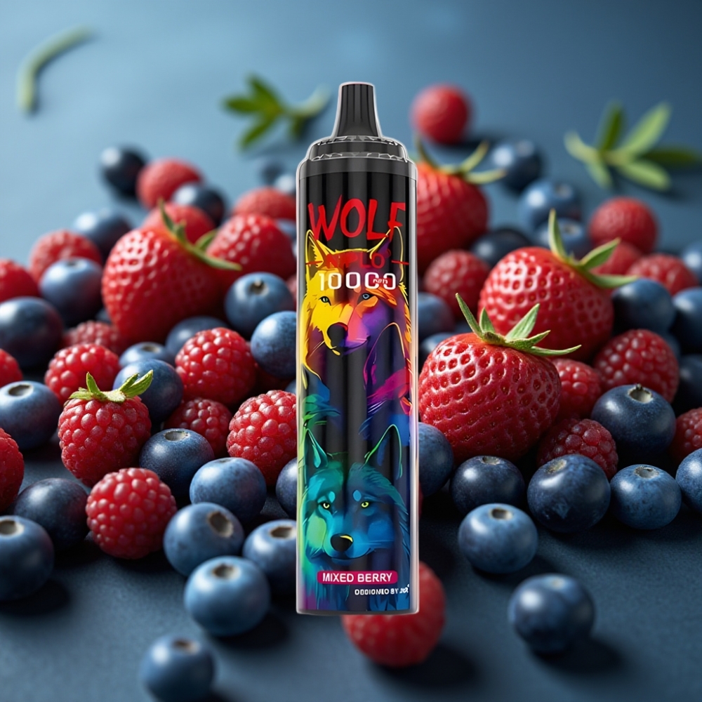 JNR Wolf Niplo 10000 Puffs توت مشكل - 20مل/650مللي أمبير/شحن Type-C