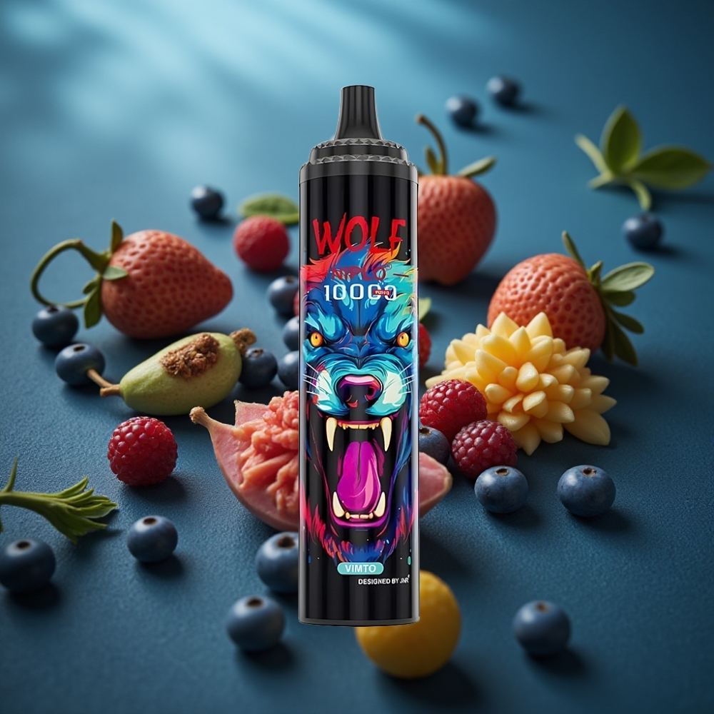 JNR Wolf Niplo 10000 Puffs Vimto - 20مل Mesh Coil 1.0 Ohm شحن Type-C