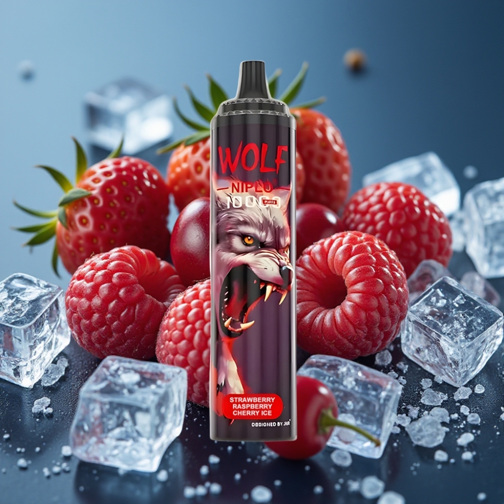 JNR Wolf Niplo 10000 Puffs فراولة توت كرز جليد vape supplier Kuwait