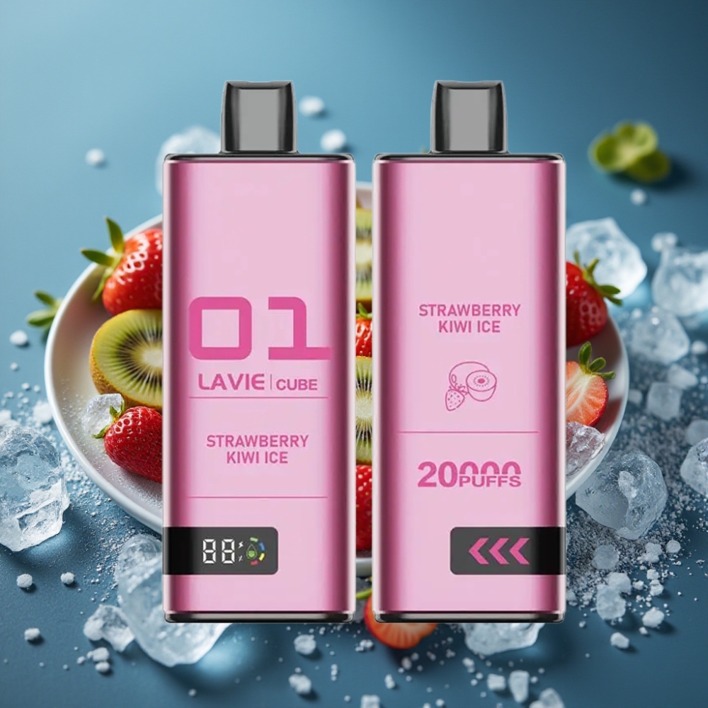Lavie Cube 20000 نفخة ستروبيري كيوي آيس - 28مل، 5% نيكوتين، شحن Type C
