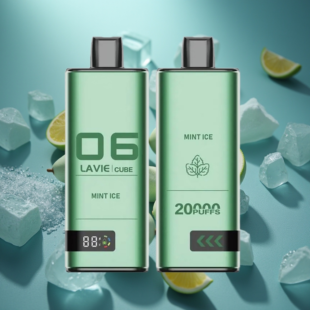 Lavie Cube 20000 نفخة سيجارة إلكترونية بنكهة النعناع المثلج – 28مل، 5% نيكوتين