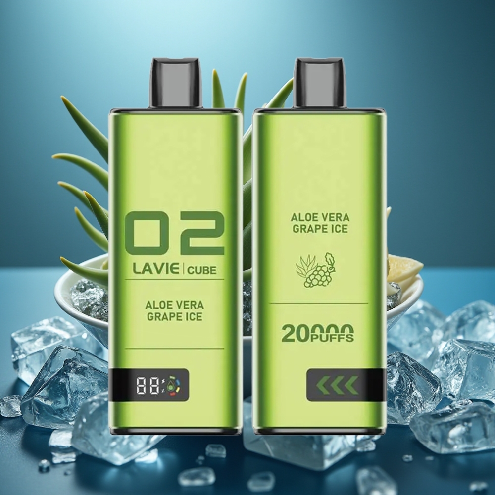 Lavie Cube 20000 نفخة سيجارة إلكترونية بنكهة الألوفيرا والعنب المثلج