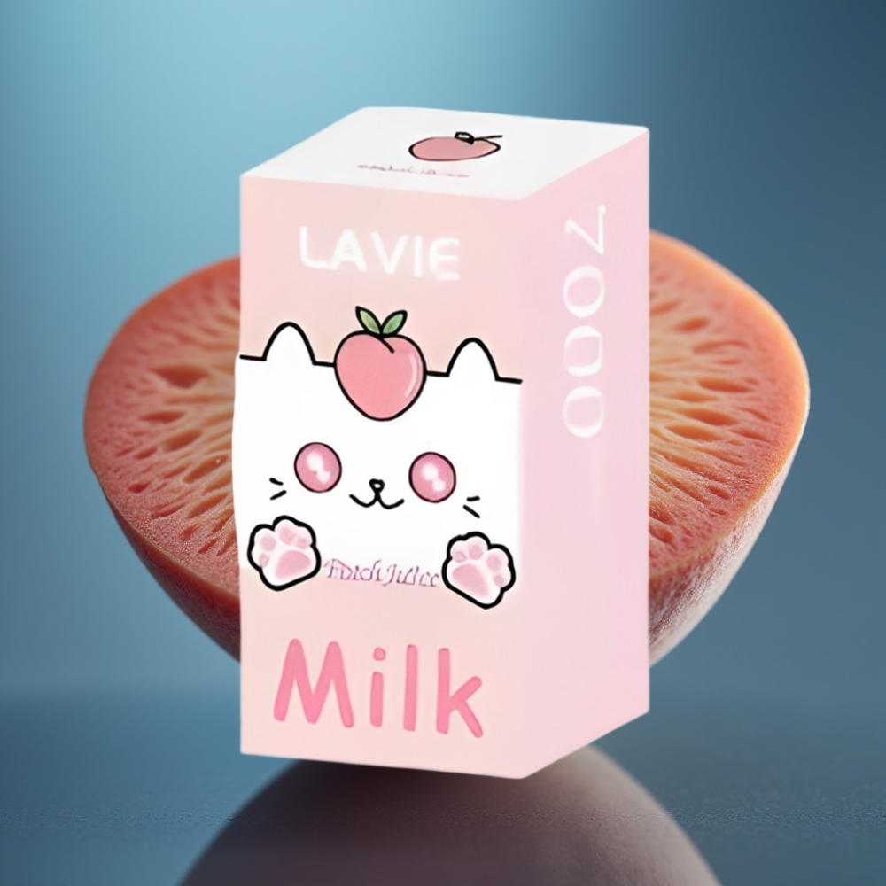 Lavie Milk 7000 Puffs عصير الخوخ وحليب - 16ML، 5% نيكوتين، شحن Type-C